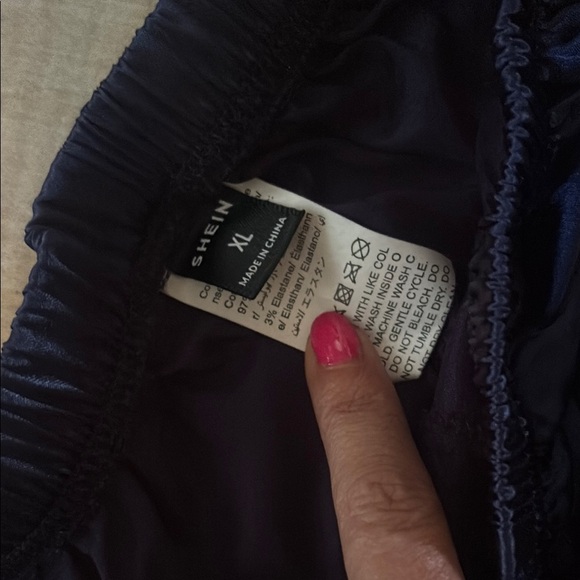 Navy Blue Satin Pajama Set - Picture 5 of 5